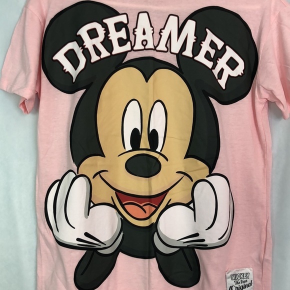 Disney Mickey Mouse DREAMER Short Sleeve T-Shirt Pink Size M - Picture 4 of 9